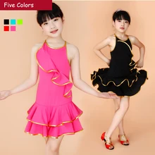 Обувь для девочек Дети Танцы платье deguisement Enfant Костюмы для латиноамериканских танцев купальник платье для танцев ребенок Танго Самба Сальса ча-ча Танцы Костюмы костюмы