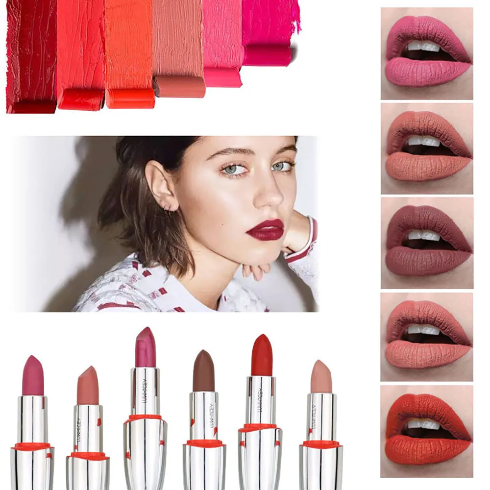 

Makeup New Fashion Lipstick Cosmetics Women Sexy Lips Matte Lasting Lip Gloss Party 2019 New Lipsticks For Women maquiagem