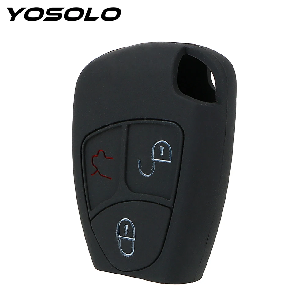 

YOSOLO 3 Buttons Key Protect Bag Silicone For Mercedes Benz A Class W169 B C E S R CLK Key Case for Car Auto Accessories