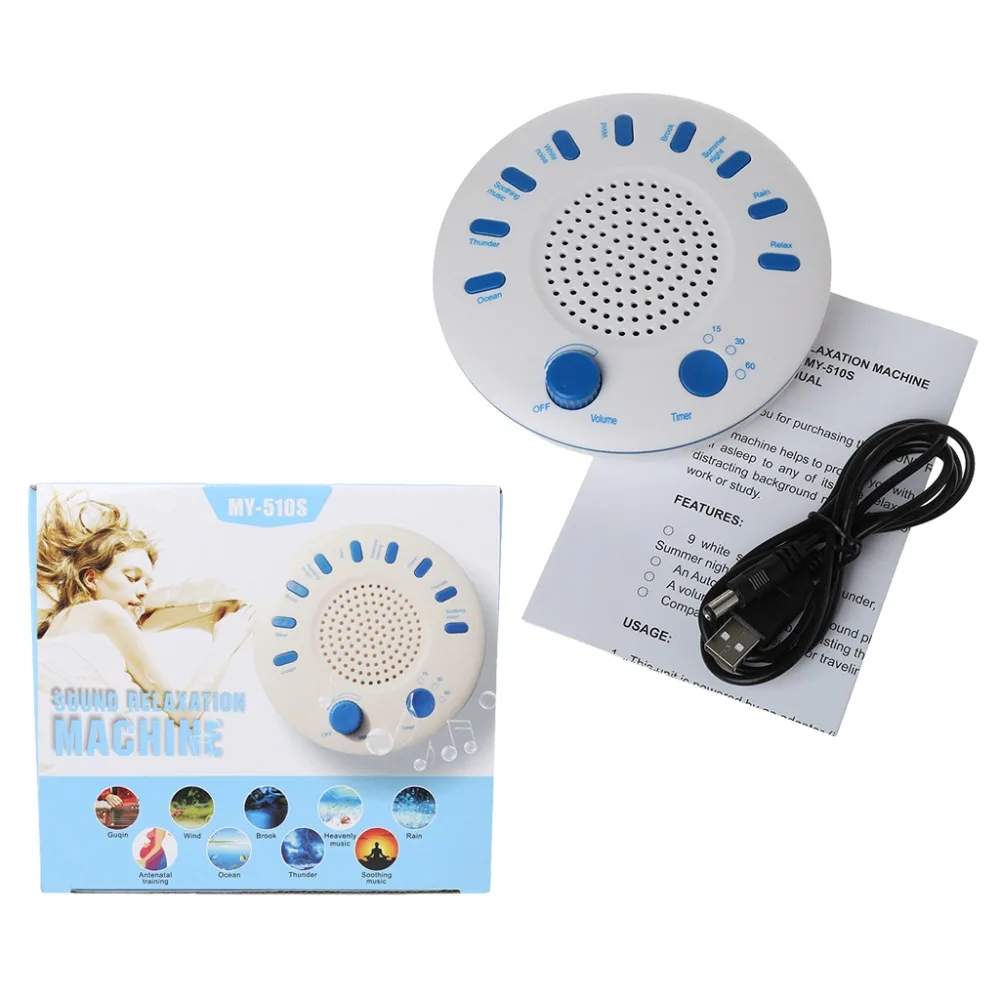 

ZRLOWR Sound Relaxation Machine Sleep Helper with 9 Nature Music Monitor Health Care