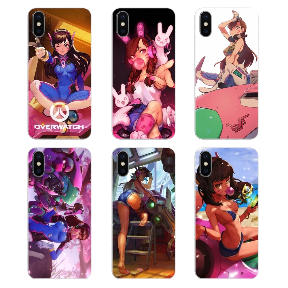 Для iPod Touch iPhone 4 4S 5 5S 5C SE 6 6S 7 8 X XR XS Plus MAX мягкие прозрачные чехлы обложки OVERWATCH D. va