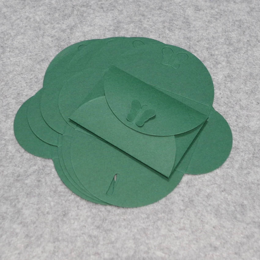 100 шт 10,5x7 см перламутровая бумага милые красочные бабочки конверты с зажимом/mailer-приглашение на празднование свадьбы, материал Vip карты, Namecards - Цвет: green