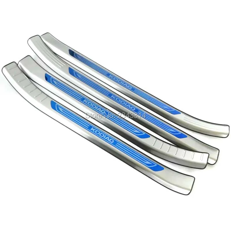 For Skoda Kodiaq 2016 2017 2018 Stainless Steel Door Sills Kick Plate Scuff Guard Pedal Protectors Sticker Car Styling Accessory|Chromium Styling| - AliExpress