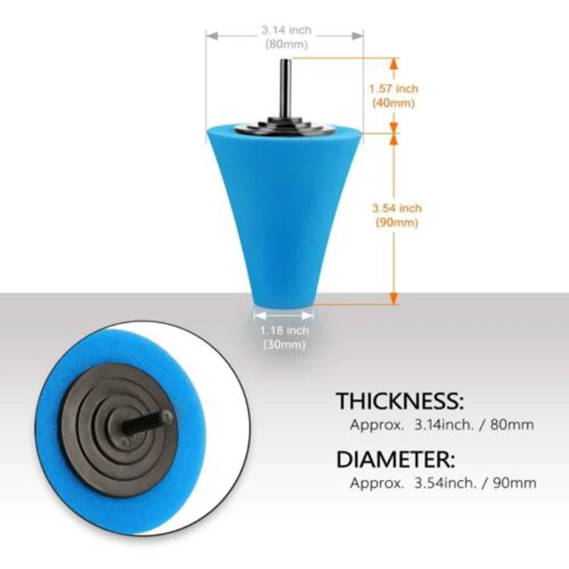 Полировка пены Губка для полировки конусной формы полировки колодки для ступицы колеса автомобиля-инструмент