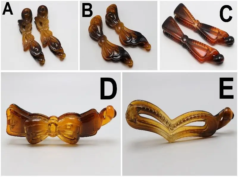 

5PCS Coffee Plastic Banana Hair Clips Comb Slide Clamp Claw Grip DIY Craft