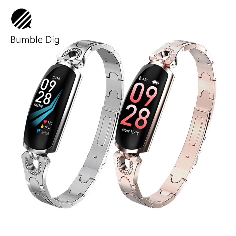 

Women Lady Fashion Smart Watch Heart Rate Monitoring Bluetooth For Android IOS Smart Bracelet Fitness Tracker SmartWatch Female