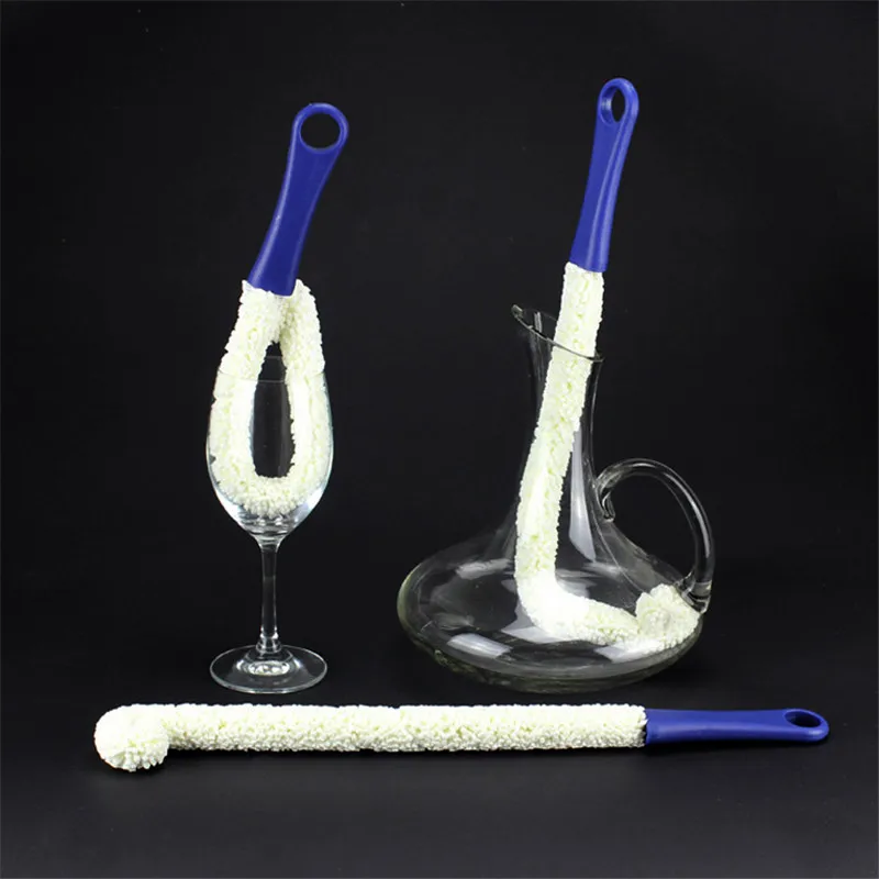 Professional Soft Bendable Foam Wine Decanter Stemware Glasses Dust Cleaning Brush Flexible Win