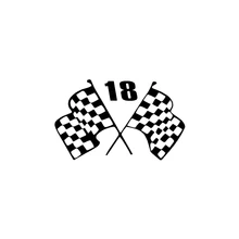 Autocollant attrayant en vinyle, drapeaux de course de 18 voitures de course, autocollant Cun de finition, ligne de sport