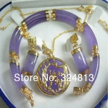 Высококачественные Grace отличное 2018NEW Александрит кулон errings браслет 036High-quality Grace жениться моды