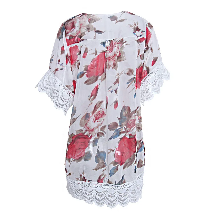 Женская мода лето Кимоно размера плюс блузка с шалью кардиган шифон Солнцезащитная одежда