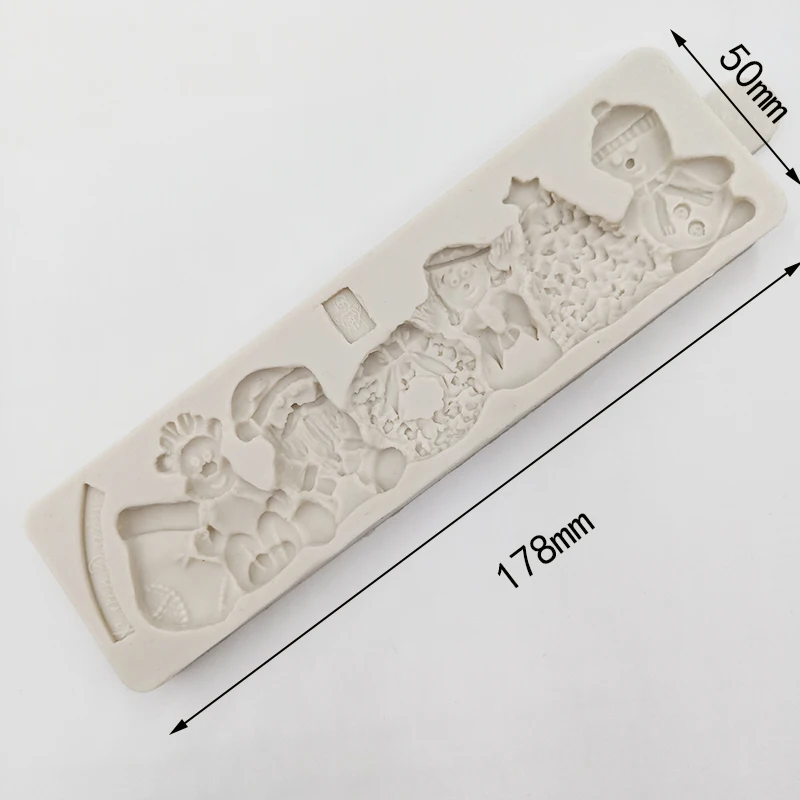 Minsunbak 3D Рождественская серия украшения торта силиконовые формы Санта Клаус Рождественская елка и другие DIY шоколадные Инструменты для выпечки