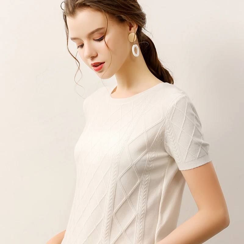 Litvriyh 19 summer women sweaters and pullovers O-neck short sleeve thin female pullover pull femme knitted sweater women jumper