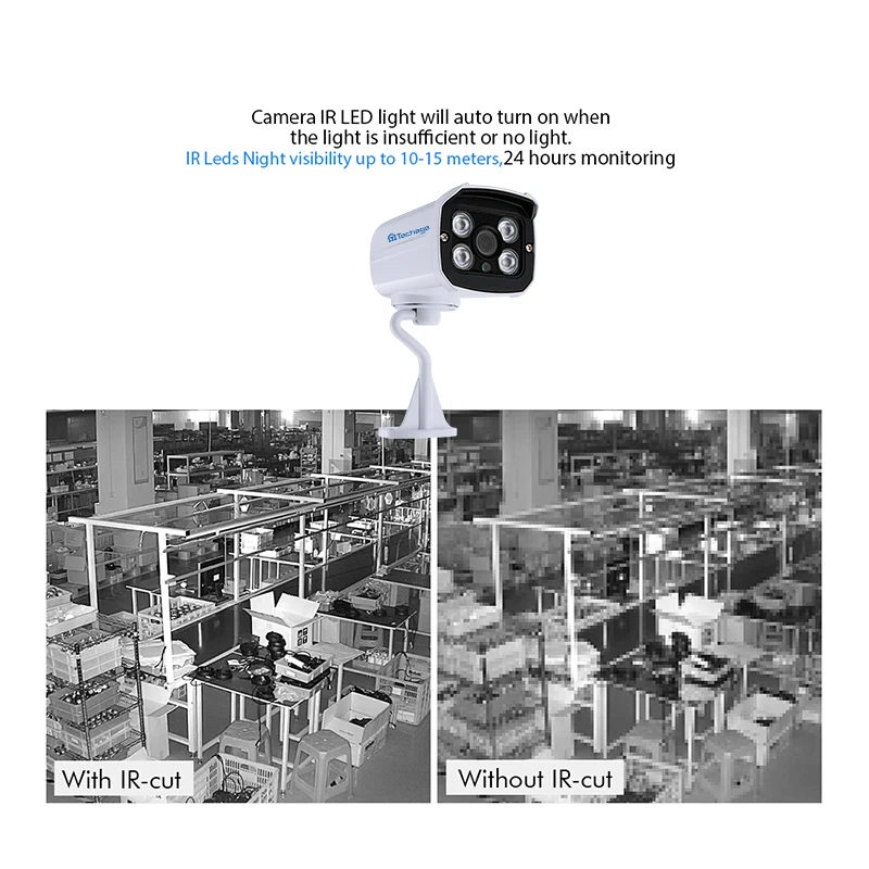 Techage 2 8 мм объектив IP66 Водонепроницаемый Indoor/Открытый POE IP Камера 720 P 1080 2MP