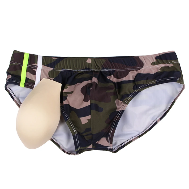 

Sexy Men's Swimming Trunks For Bathing Front With Push Up Pad Swimwear 2018 Man Gay Swim Briefs Men's Swimsuit Swimwear C1971