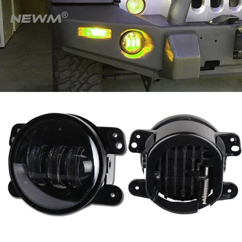 

2pcs 4 inch Amber Yellow 30W Led Fog Lights for Jeep Wrangler 1997-2016 JK Off Road Fog Lamps
