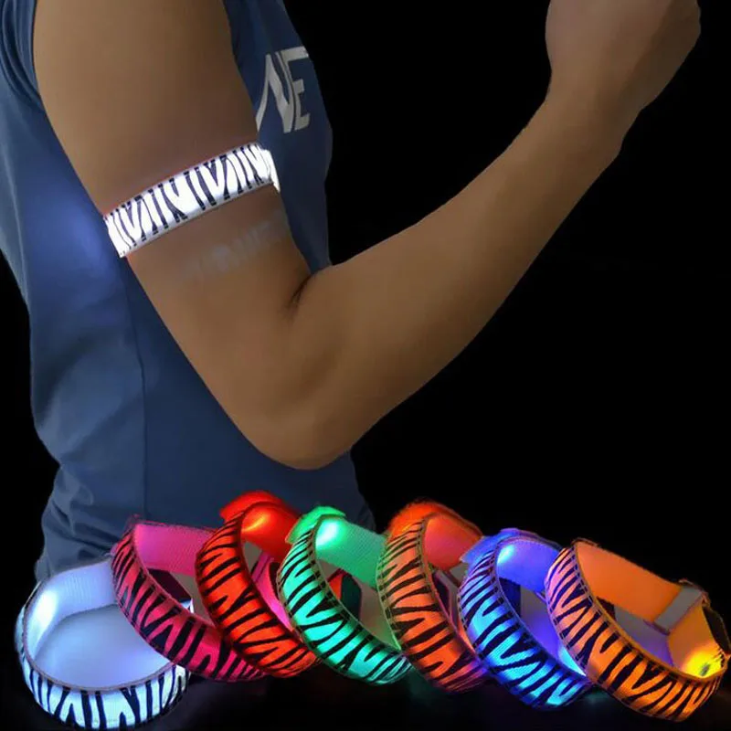 100pcs/lot led wrist band with zebra print flashing armband christmas