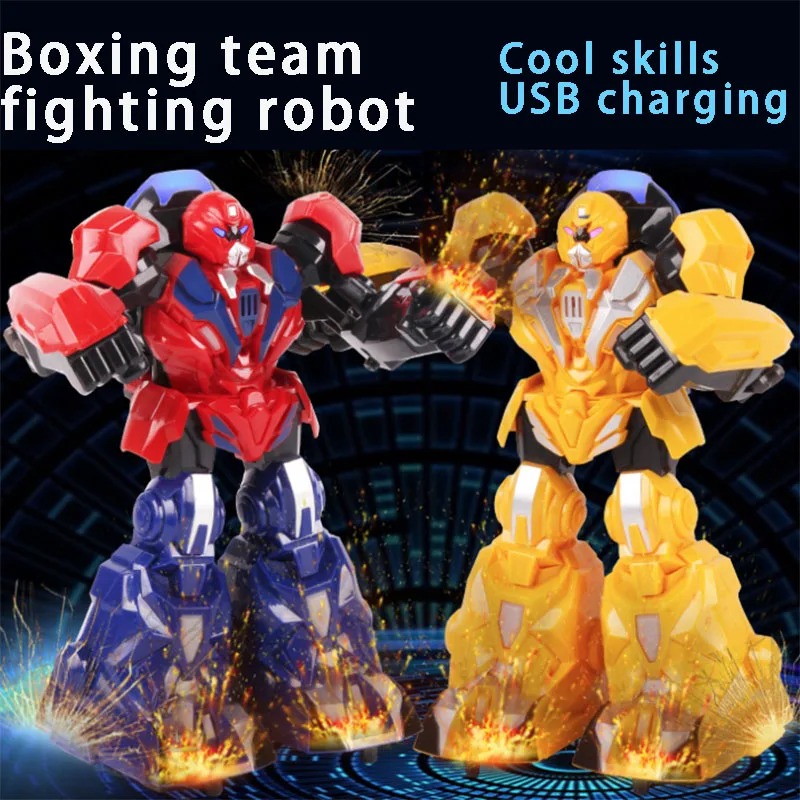 

Mini Smart Battle RC Robots Child's Toys Remote Control Robot Soldier Model Boxing Game Kids Birthday Gift 2 Colors