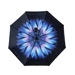 DINIWELL черный цветок авто-Открыть Закрыть Зонт складной Для женщин зонтик синий цветок складной Карандаш Зонтик для мужские черные зонтик