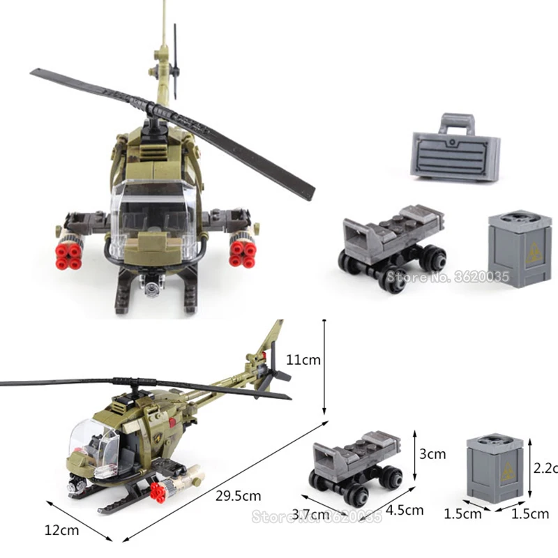 

legoinglys Military Helicopter Series Building Blocks ww2 Armed Light Eagle Weapons Aircraft Escort Soldier Figures Gift Boy Toy