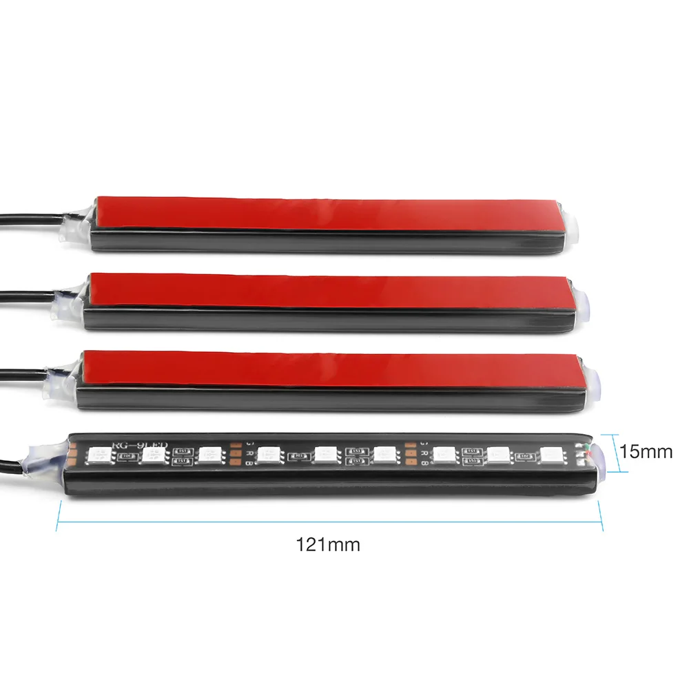  4Pcs Car RGB LED DRL Strip Light LED Strip Lights Colors Led Car Interior Light Decorative Atmosphe - 32814201208
