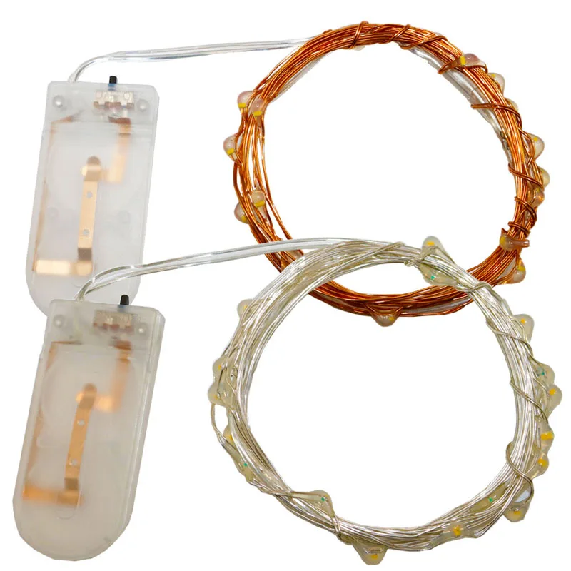 ?100XCR2032 Mini Rice Warm ? White White Micro Copper Wire Fairy String String Lights Starry ...