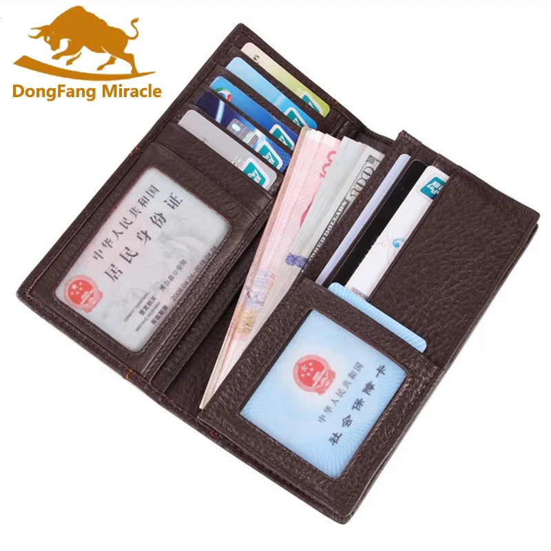 

New brand Genuine leather Long design wallets men wallets business head cowhide man purse carteira card holder freeshipping