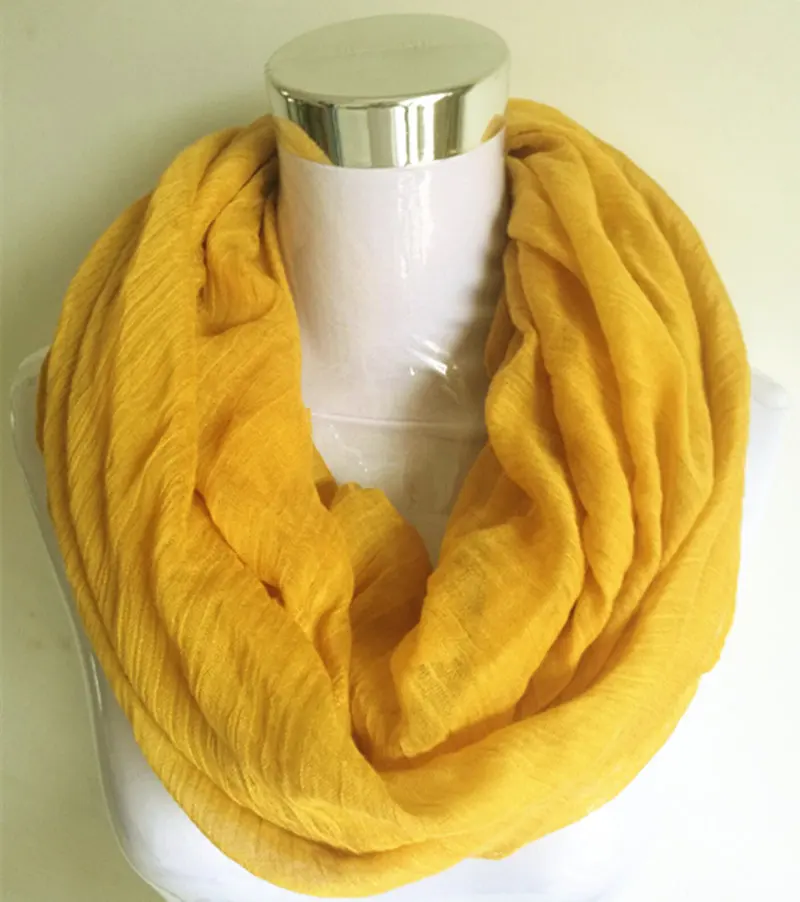 Новые модные однотонные шарфы burbry с круглыми петлями, женский шарф Infinity, роскошный бренд Kallove для женщин, шаль, женские шарфы - Цвет: Yellow