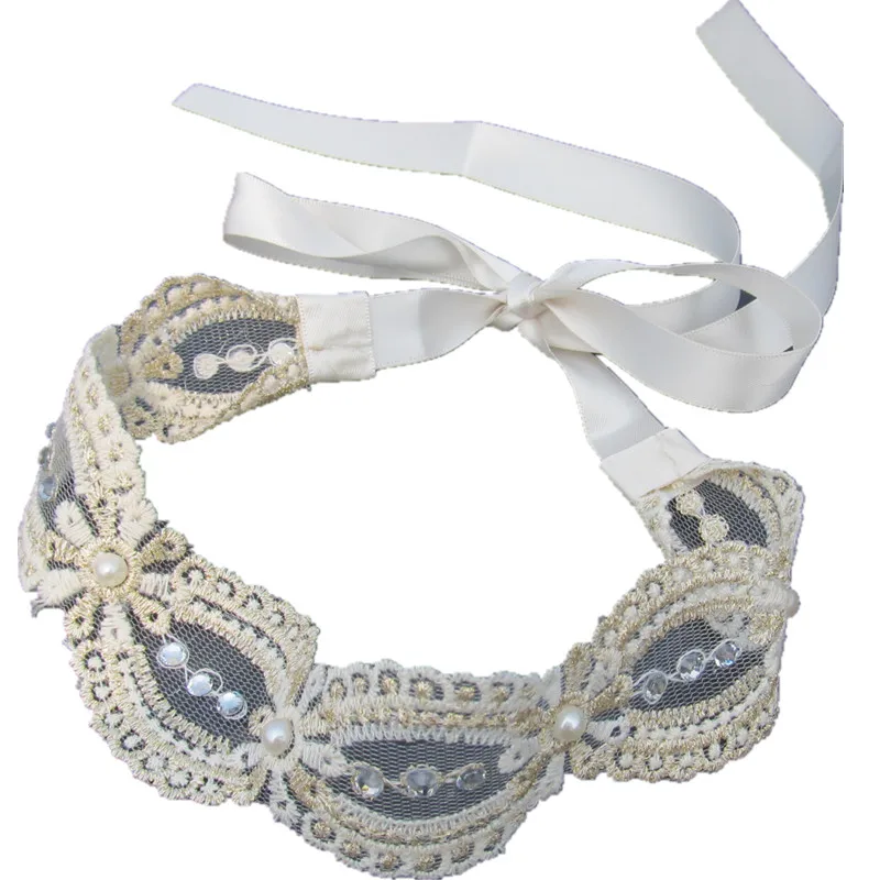 Buy NEW chic retro elegant Lace with gems RIBBON
