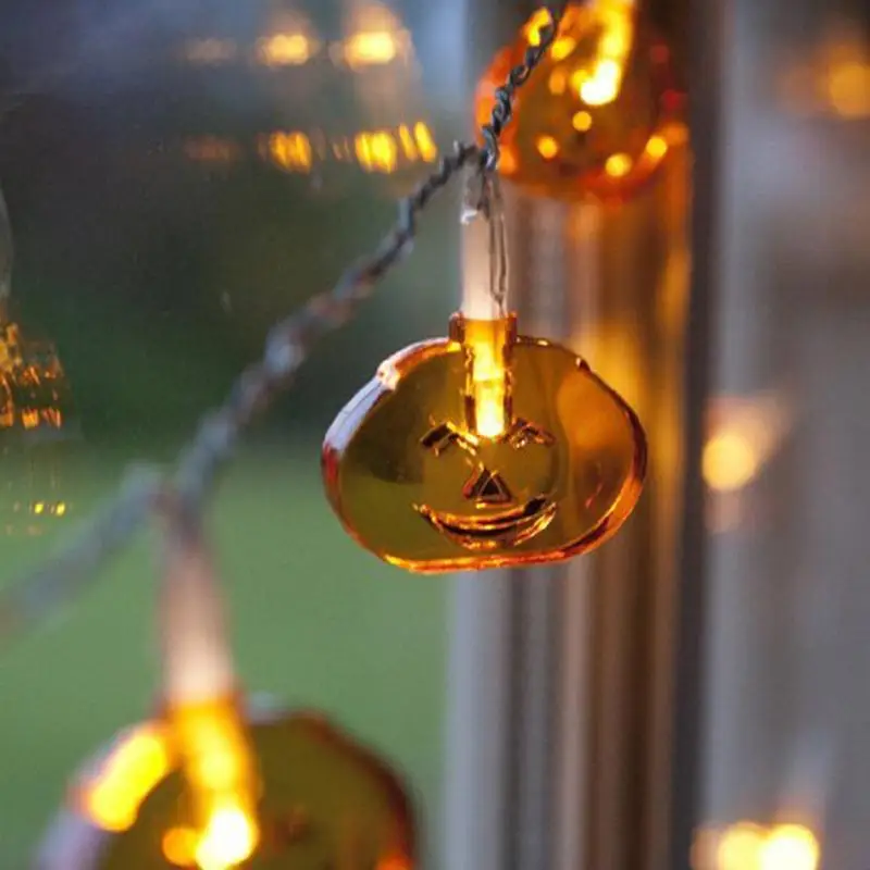 10LED теплый свет строки Декоративные Фея огни тыквы на Хэллоуин вечерние