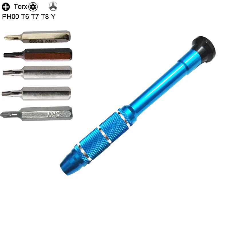 

5 in 1 T6 T7 T8 Torx Security Screwdriver PH00 Tri wing Y screw driver opening for MacBook Unibody A1342 Mid 2010 Teardown