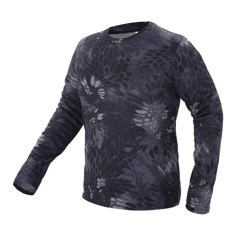 

Men Long Sleeve Tactical Camouflage T-shirt New Spring Autumn Camisa Masculina Quick Dry Breathable Military Army shirt S-3XL