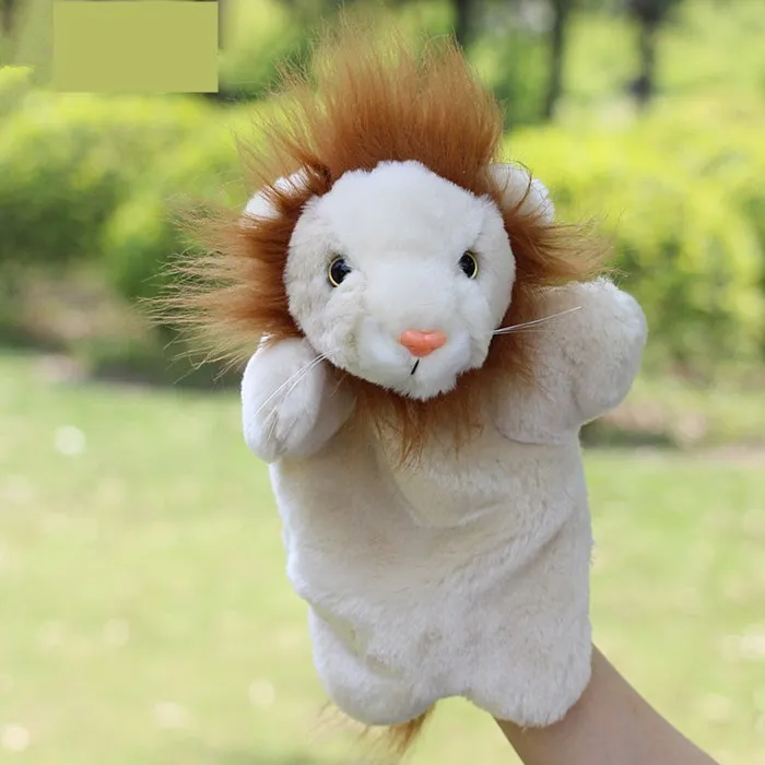 Lion hand puppets Christmas gift 30cm Plush hand puppet toys Animals