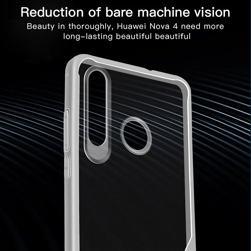 KHW2080_5_JONSNOW Soft Case for Huawei Nova 4 Transparent Anti-knock Protect Cases Soft Glue All-inclusive Back Cover