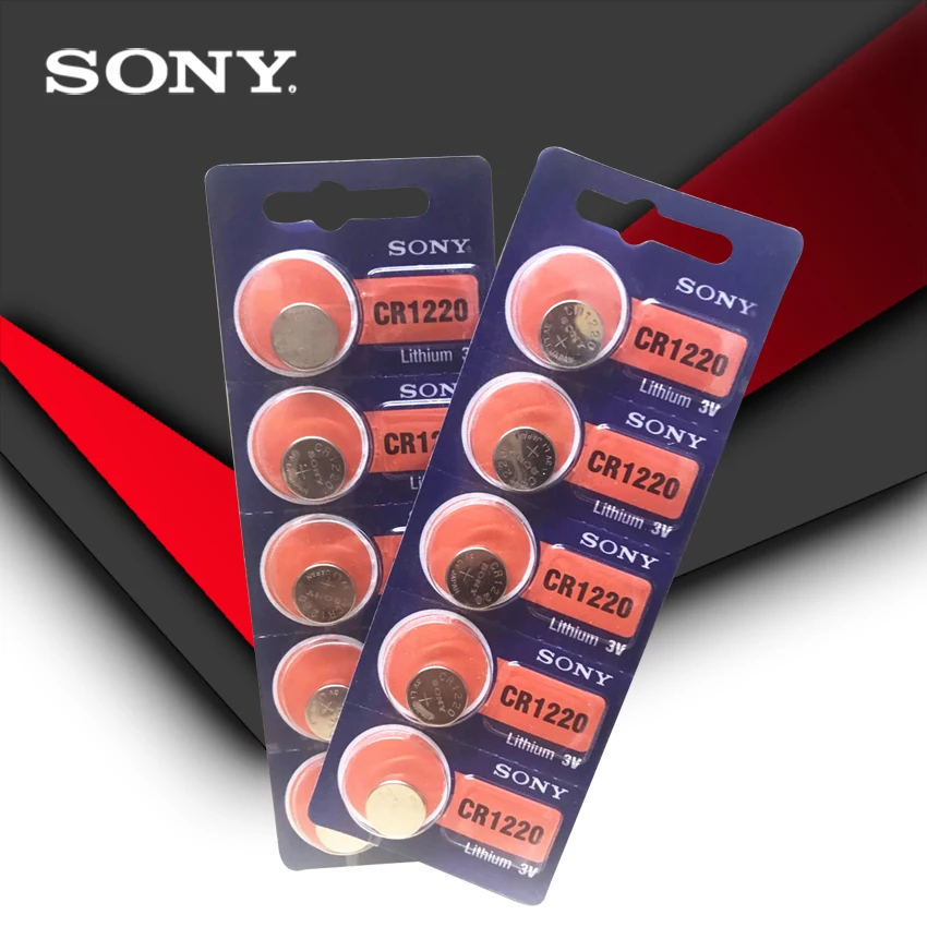 

10pc Sony 100% Original CR1220 Button Cell Battery For Watch Car Remote Key cr 1220 ECR1220 GPCR1220 3v Lithium Battery
