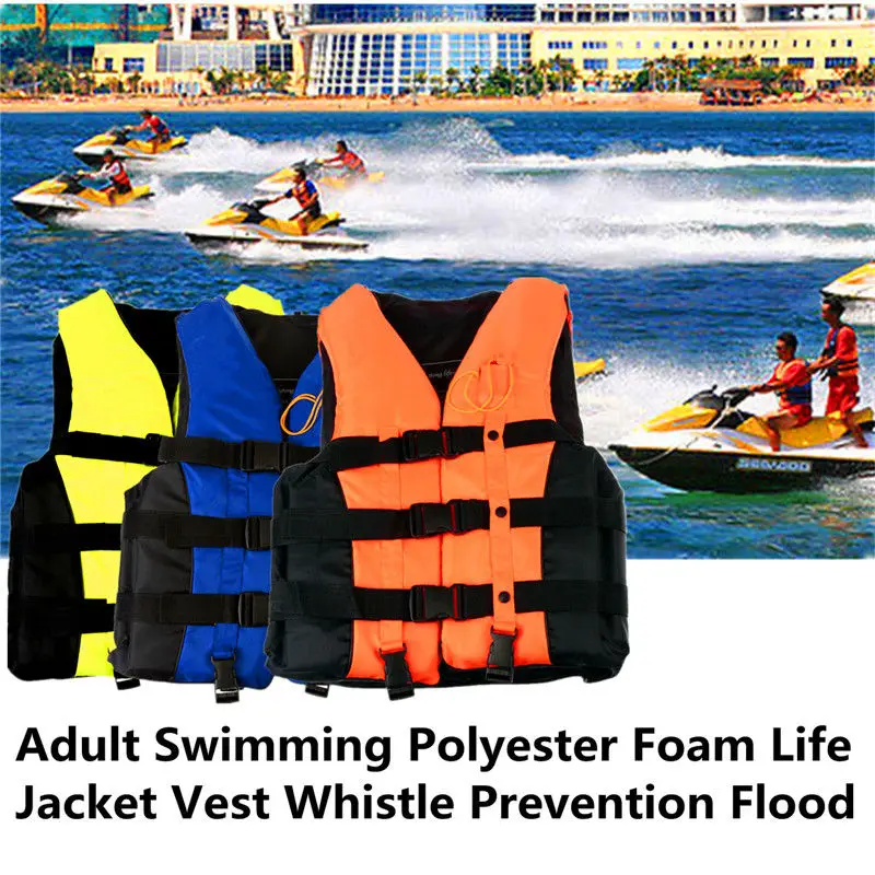 

M EPE Adult Swimming Boating Surfing Sailing Polyester Foam Life Jacket Vest Whistle Prevention Flood With Stride Across Zone
