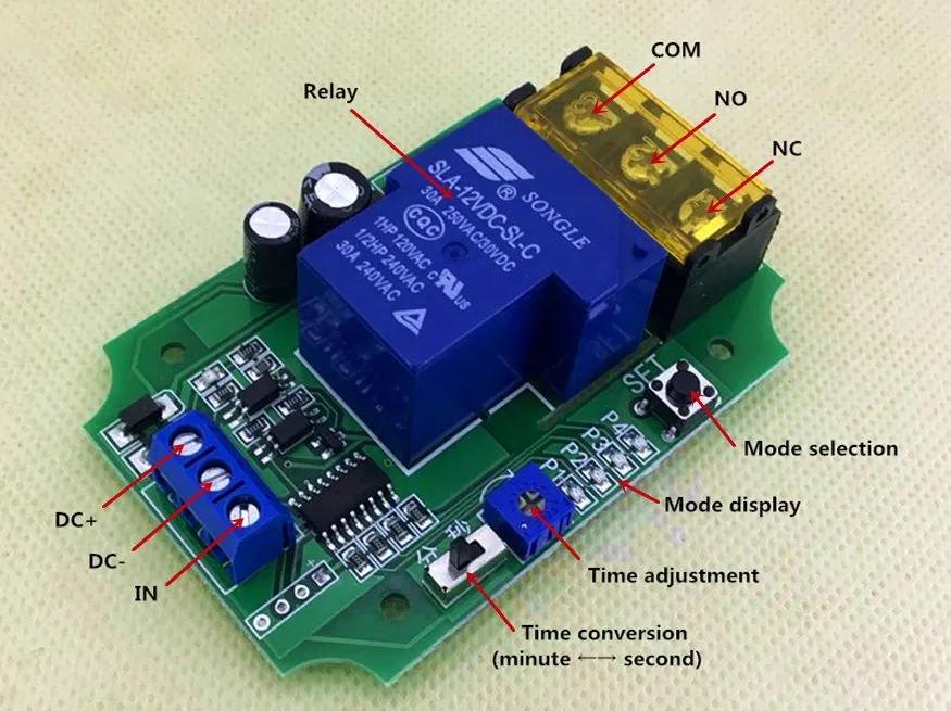 High-power-relay-module-self-locking-delay-interrupting-and-switching ...