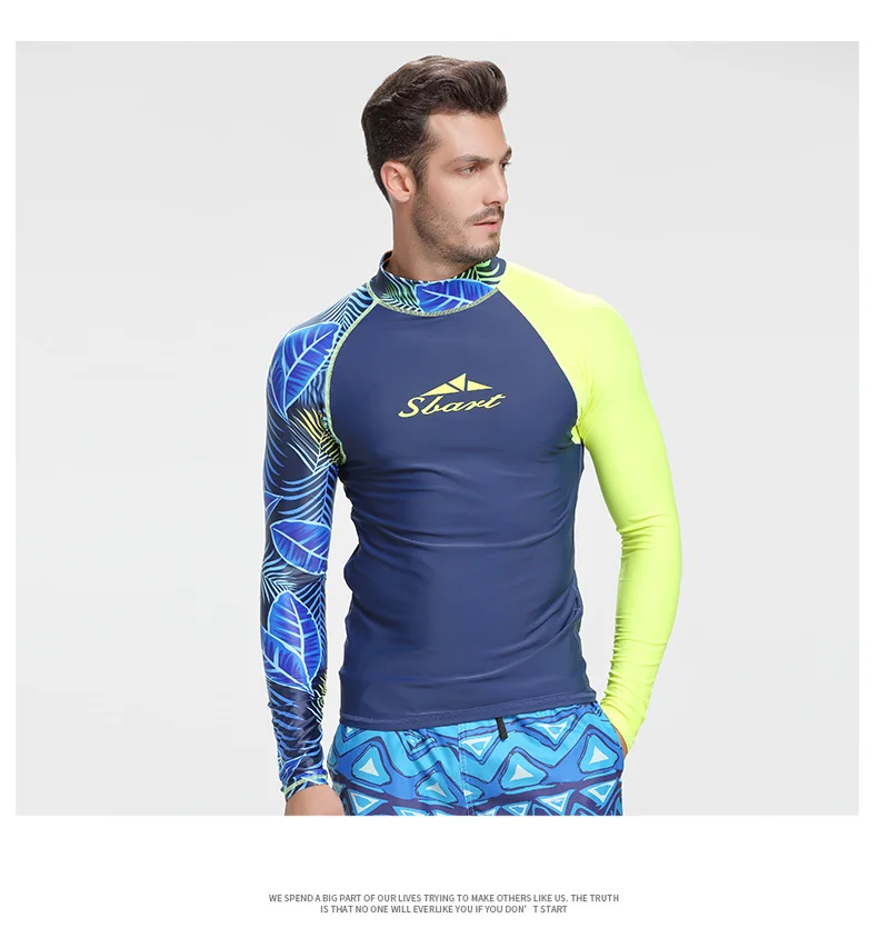 Long Sleeve Mens Plus Size Swimwear Rash Guard Plus Size Mens