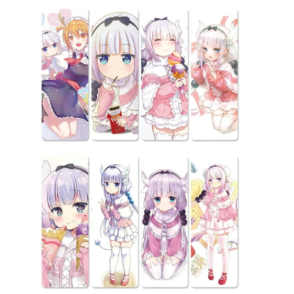 8 шт. Miss Kobayashi's Dragon Maid аниме закладки для книг водонепроницаемый прозрачный ПВХ
