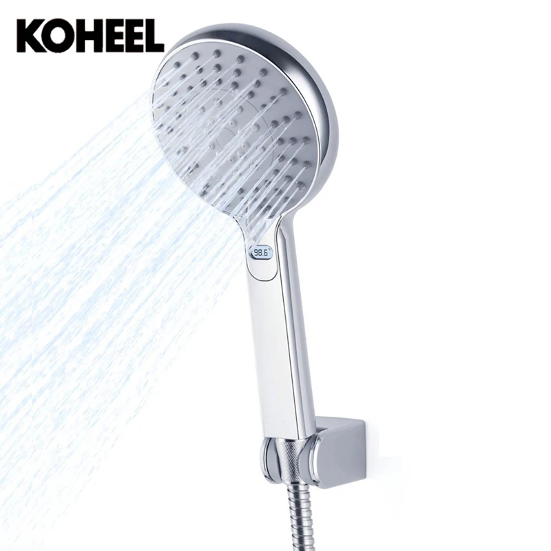 Koheel температура цифровой ЖК-дисплей душ светодиодный ручной душевая головка с питанием от воды ЖК Душ спрей