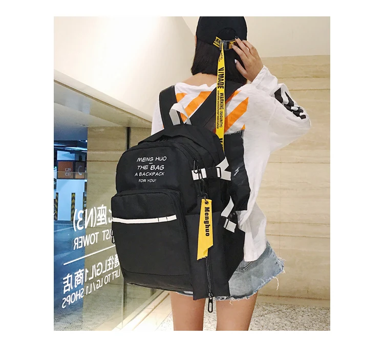 Menghuo 2PCSSet Women Backpacks Panelled Book Bags Preppy Style School Bags for Teenage Girls Composite Backpack Sets Mochila (9)