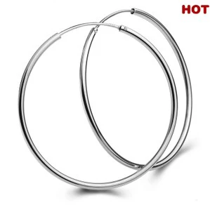 

2016 Fashion Large Circle Earrings Ear Rings For Women Sterling Silver 925 Earrings