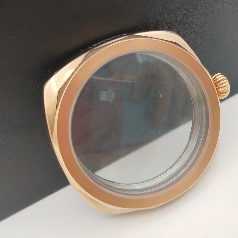 Parnis нержавеющая сталь 9085 полированные часы золотой чехол для часов 47 мм подходит для eta6497/6498 Кристалл минеральный механизм P47-16