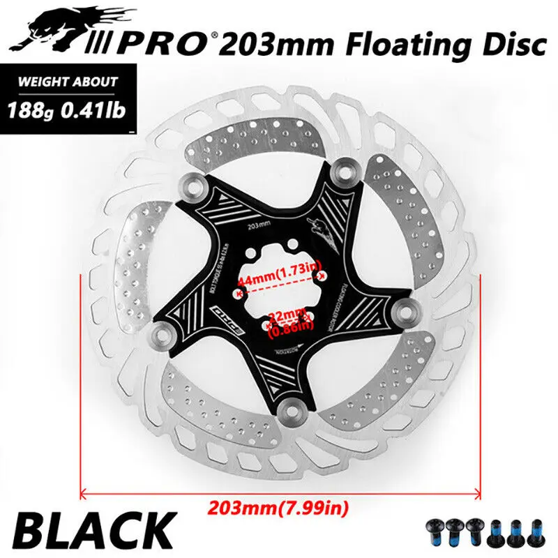Горный велосипед дисковый тормозной ротор MTB цикл тормозные колодки 6 Болт 140-203 мм Цветные MTB велосипедные тормоза для SHIMANO SRAM черный - Цвет: Black-203mm-2pc
