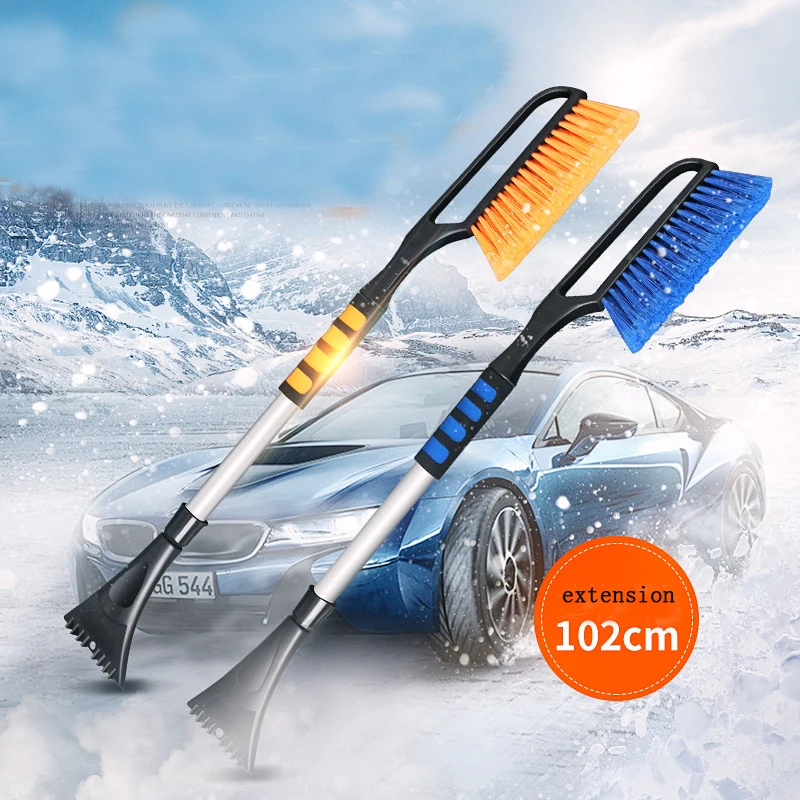 Multifunctional Snow Extendable 102cm Ice Scraper with Foam Grip Car