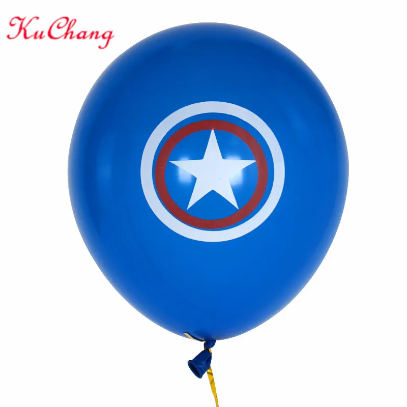 10 шт./лот 10 дюймов Hero синие, красные воздушные шарики из латекса Капитан Америка щит Globos классический герой тематическая вечеринка на день рождения Декор