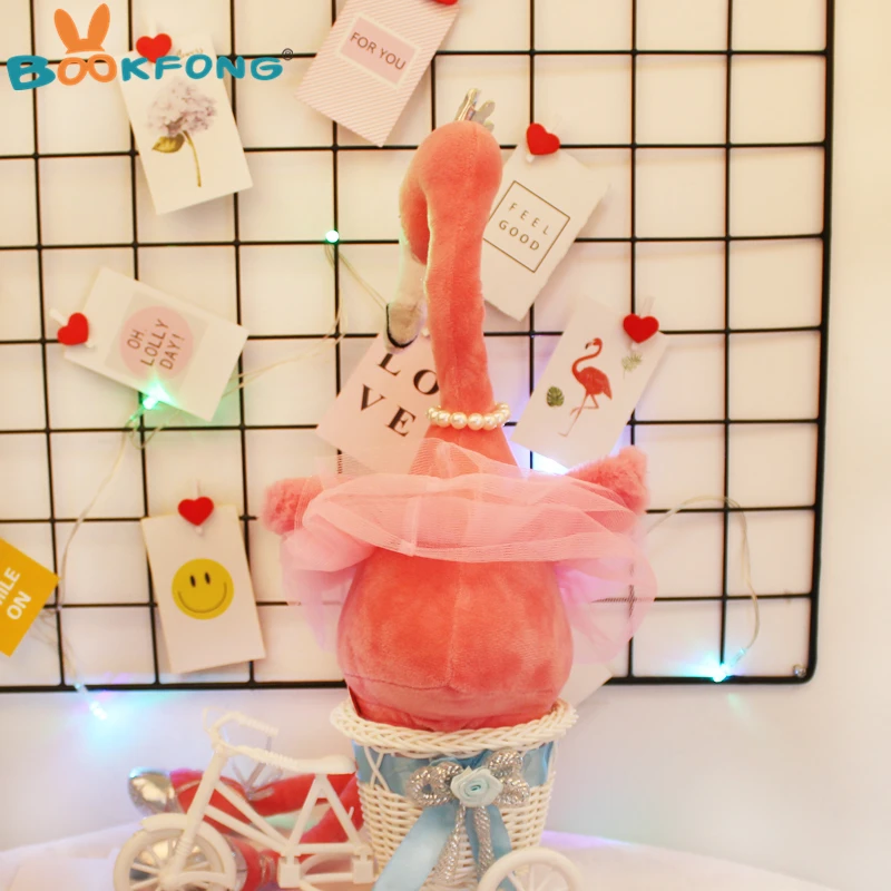 30 см электрическая плюшевая игрушка Фламинго Поющая и Танцующая дикая Птица Фламинго мягкая фигурка животного забавная головоломка для детей