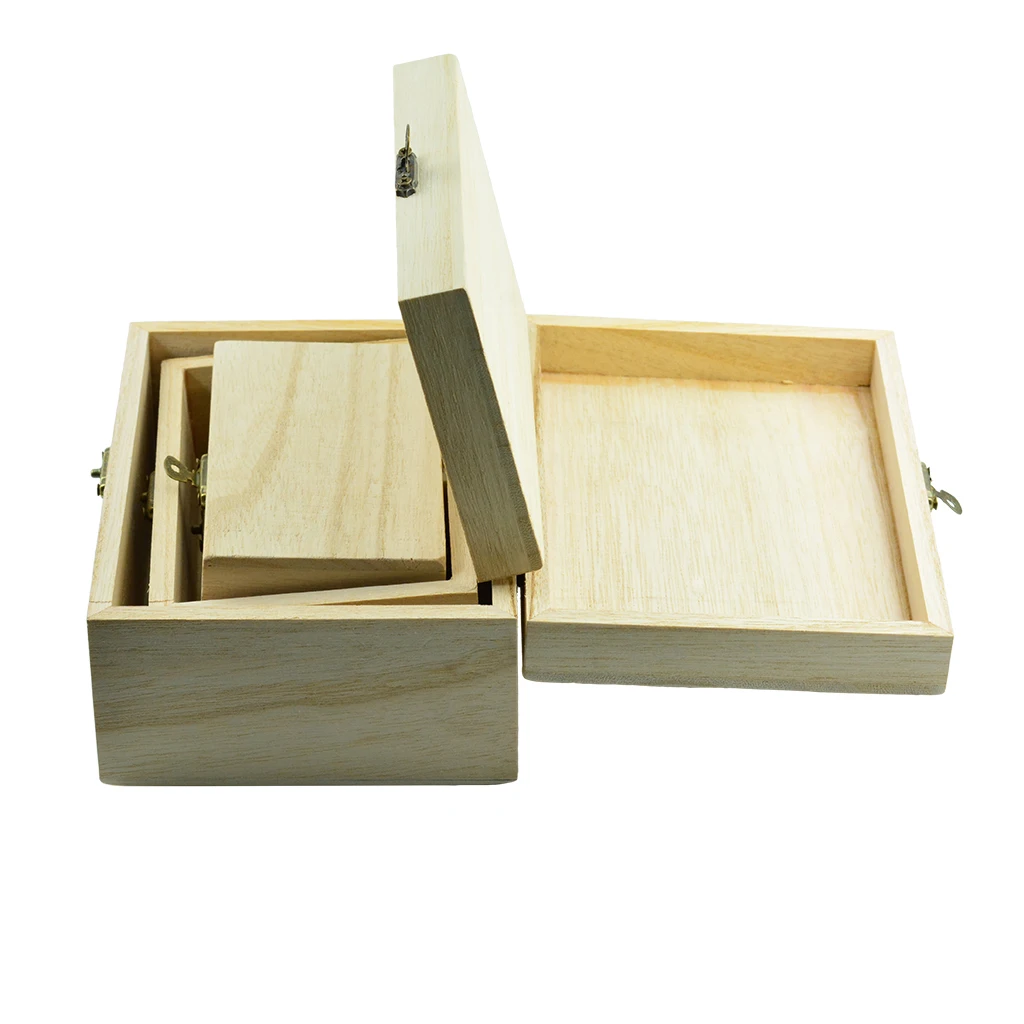 

3pcs Wooden Boxes With Lid, Plain Wood Box,Storage Box,Jewelry Box,Keepsake