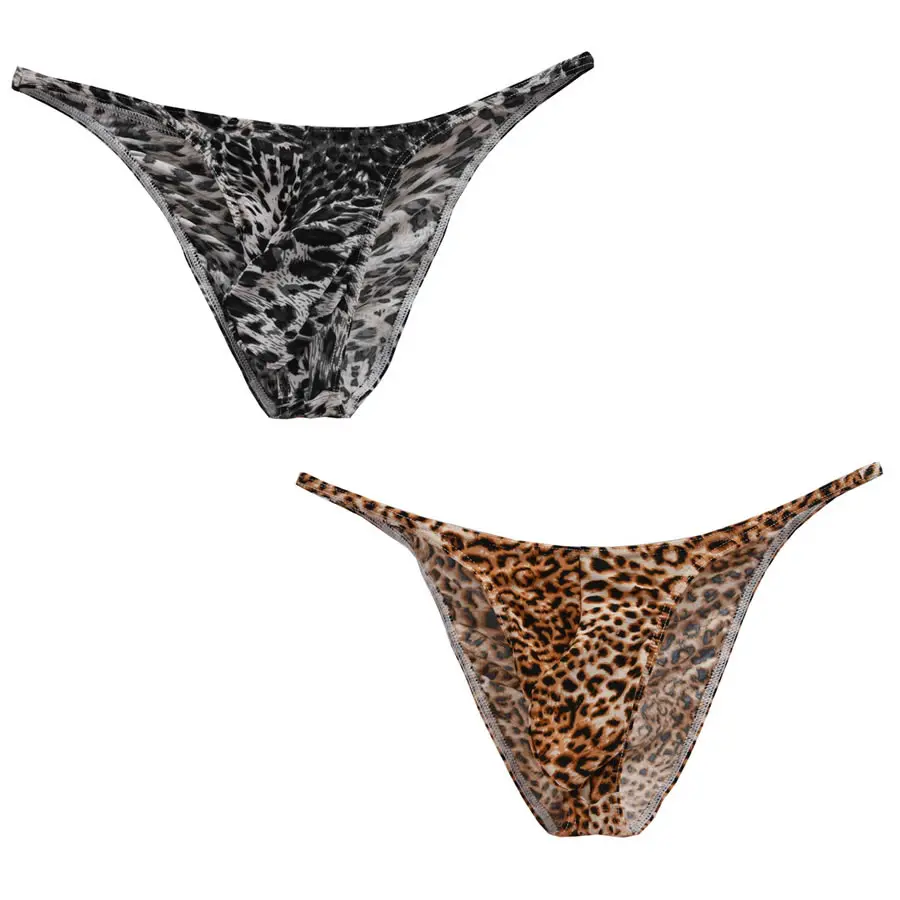 

Sexy Bikini Men's Underwear Briefs Charming Leopard Spandex Nylon Elastic Calzoncillos Male Undershorts Brief Men Underpants