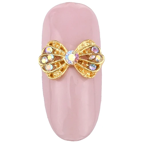 10 серебристого цвета элегантный банк с кристаллами золотые металлические украшения для ногтей 3d банты для ногтей Y65~ 72 - Цвет: Y66