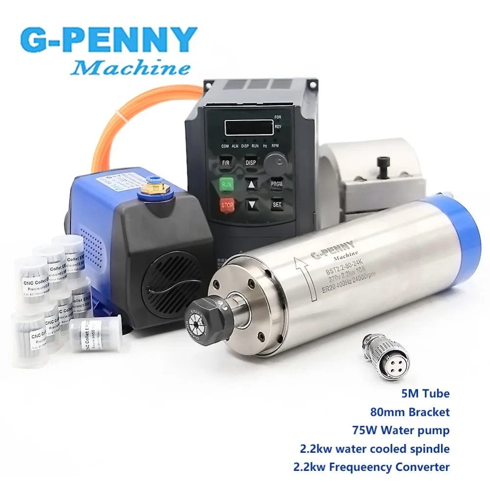 New Arrival! 2.2kw ER20 water cooled spindle kit water cooling spindle